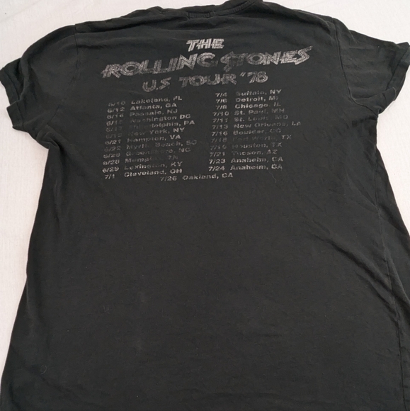 the Rolling Stones U.S. Tour '78 Repro Intentionally Distressed Tee Medium - Picture 9 of 10